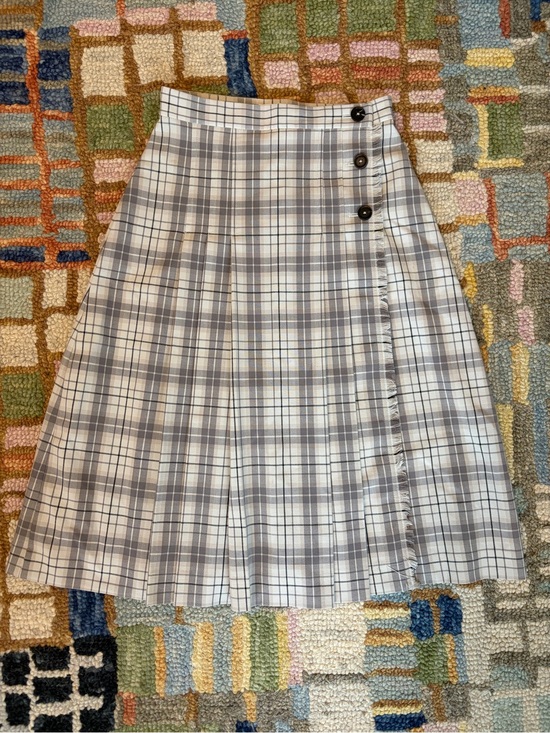 Wilfred Dresses & Skirts - Wilfred Gray and White Plaid A-Line Skirt